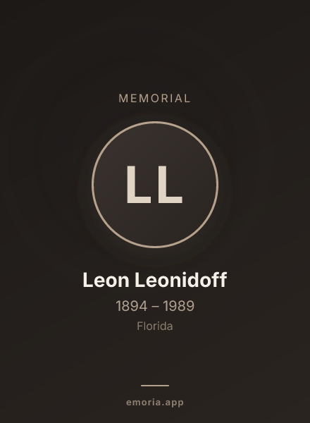 Memorial portrait of Leon Leonidoff