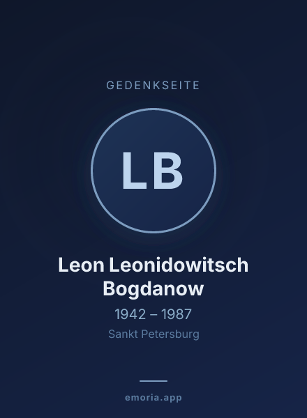 Gedenkportrait von Leon Leonidowitsch Bogdanow