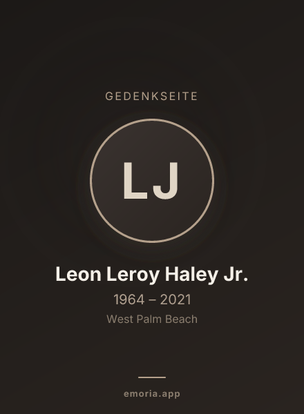Gedenkportrait von Leon Leroy Haley Jr.