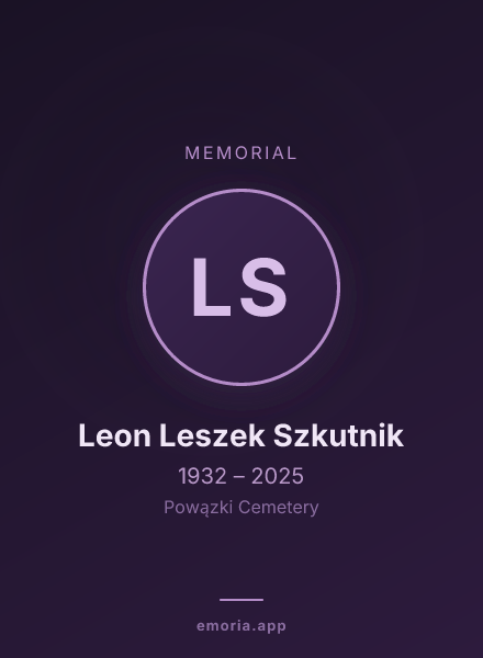 Memorial portrait of Leon Leszek Szkutnik