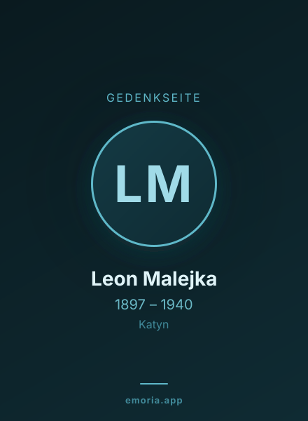 Gedenkportrait von Leon Malejka