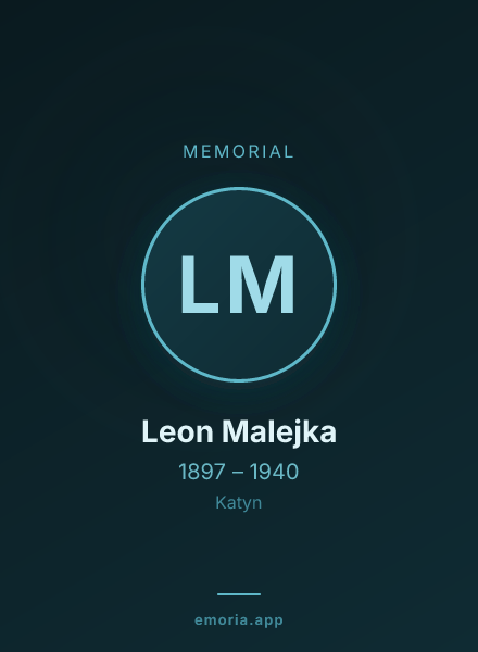 Memorial portrait of Leon Malejka