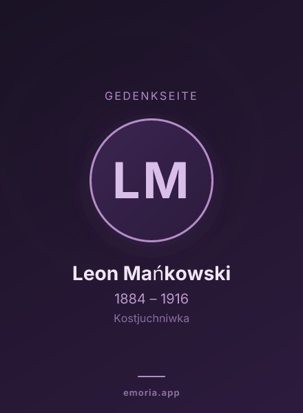 Gedenkportrait von Leon Mańkowski
