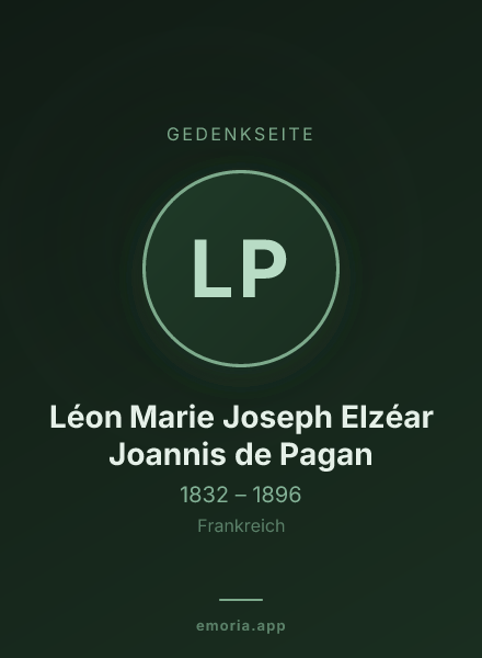 Gedenkportrait von Léon Marie Joseph Elzéar Joannis de Pagan