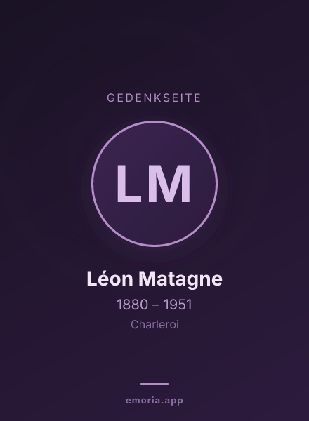 Gedenkportrait von Léon Matagne