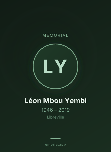 Memorial portrait of Léon Mbou Yembi