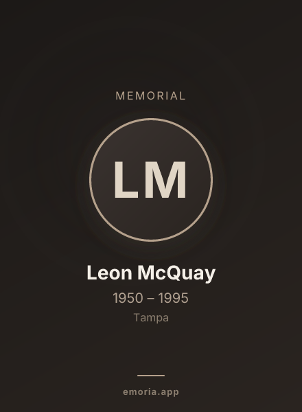 Memorial portrait of Leon McQuay