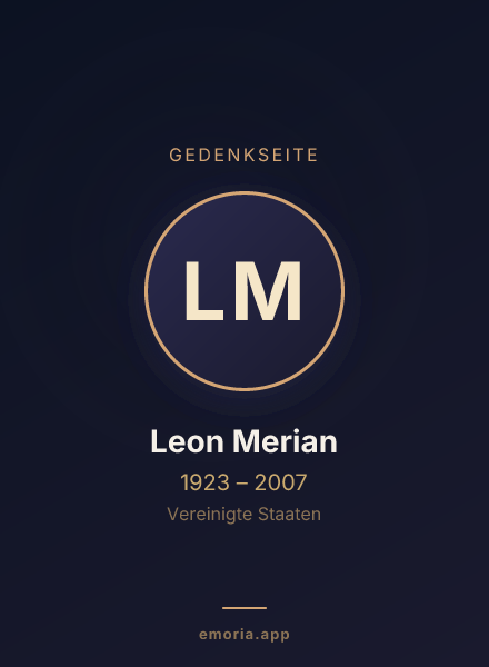 Gedenkportrait von Leon Merian