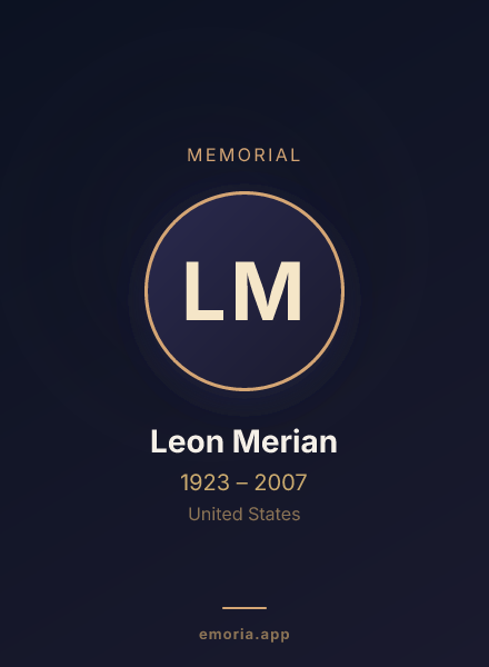 Memorial portrait of Leon Merian