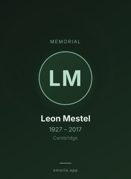 Memorial portrait of Leon Mestel
