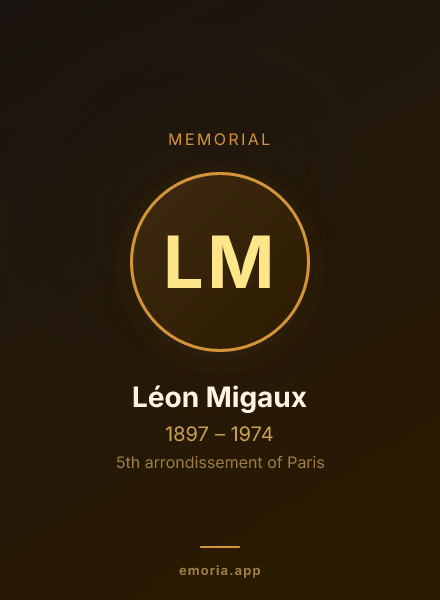 Memorial portrait of Léon Migaux