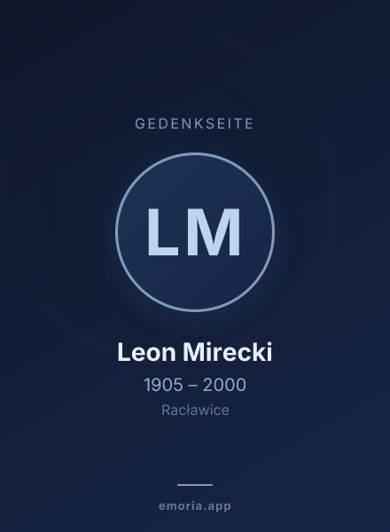 Gedenkportrait von Leon Mirecki