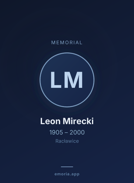 Memorial portrait of Leon Mirecki