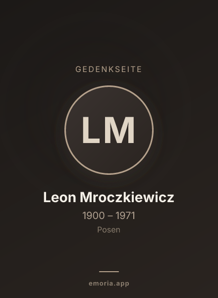 Gedenkportrait von Leon Mroczkiewicz