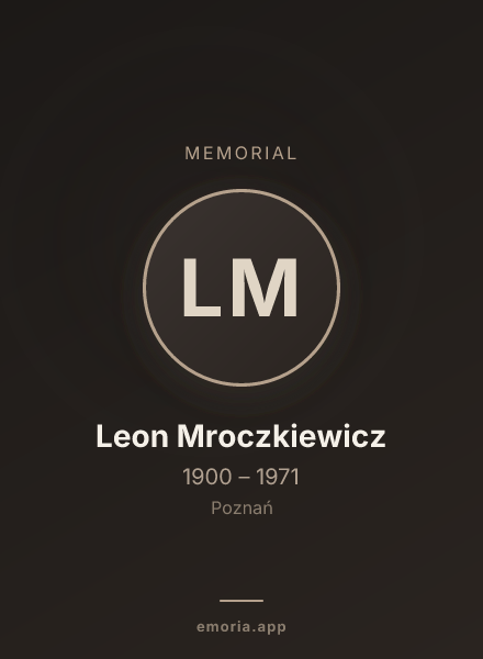 Memorial portrait of Leon Mroczkiewicz