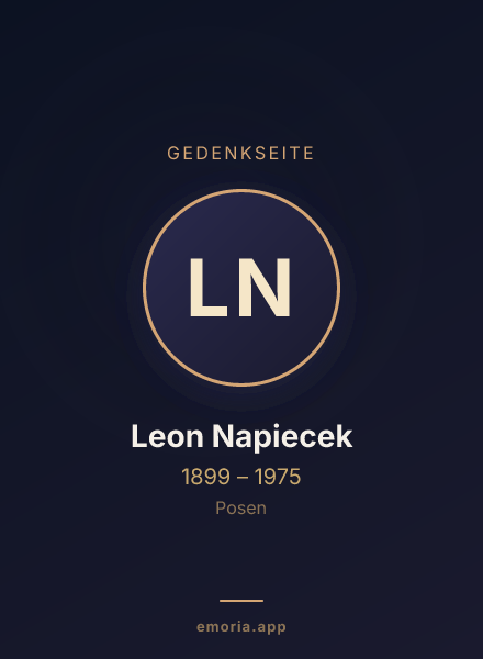Gedenkportrait von Leon Napiecek