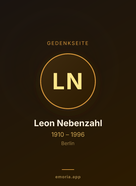 Gedenkportrait von Leon Nebenzahl