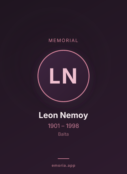 Memorial portrait of Leon Nemoy