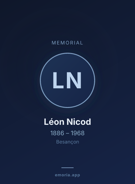 Memorial portrait of Léon Nicod