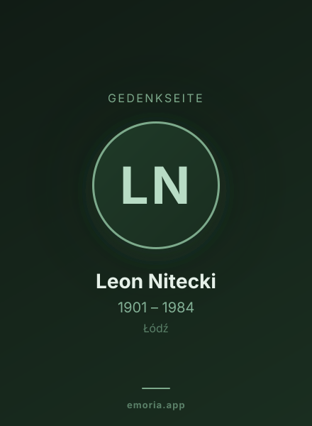 Gedenkportrait von Leon Nitecki