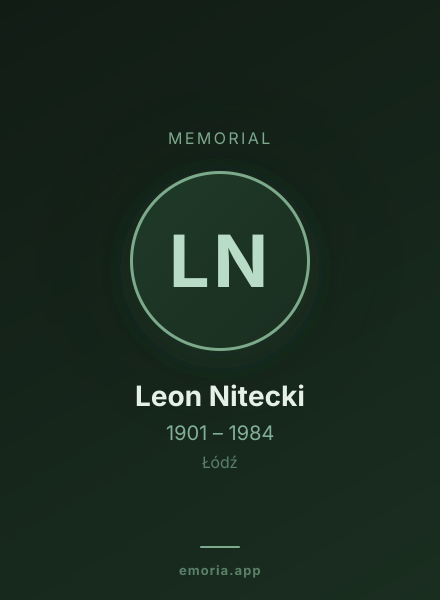 Memorial portrait of Leon Nitecki