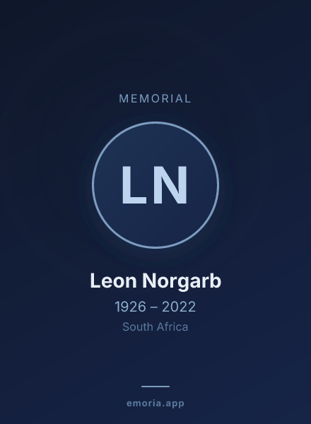 Memorial portrait of Leon Norgarb