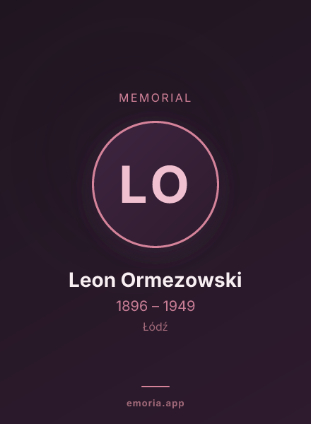 Memorial portrait of Leon Ormezowski