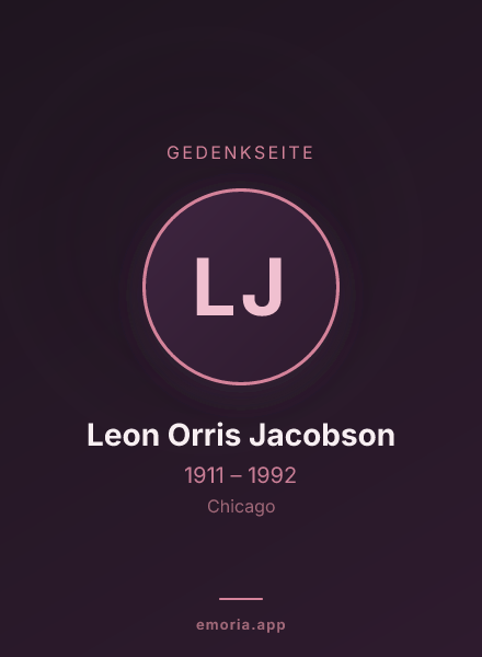 Gedenkportrait von Leon Orris Jacobson
