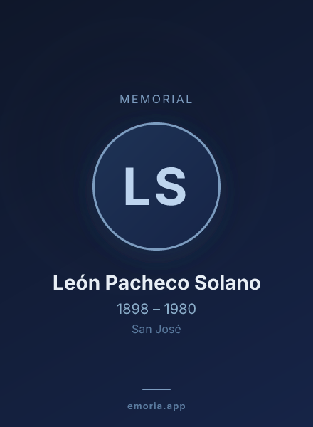 Memorial portrait of León Pacheco Solano