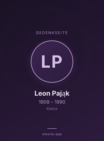 Gedenkportrait von Leon Pająk