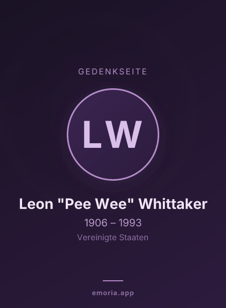 Gedenkportrait von Leon "Pee Wee" Whittaker