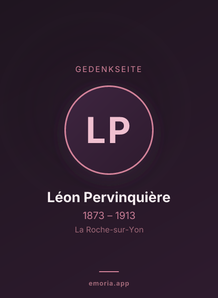 Gedenkportrait von Léon Pervinquière