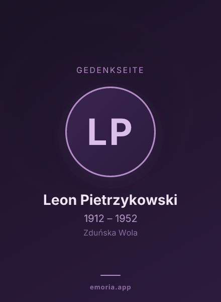 Gedenkportrait von Leon Pietrzykowski