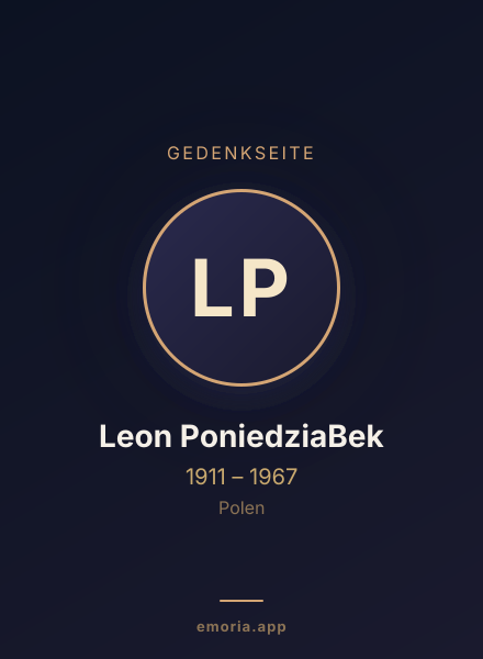 Gedenkportrait von Leon PoniedziaBek