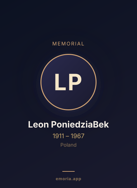 Memorial portrait of Leon PoniedziaBek