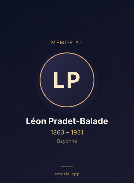 Memorial portrait of Léon Pradet-Balade