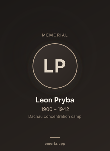 Memorial portrait of Leon Pryba