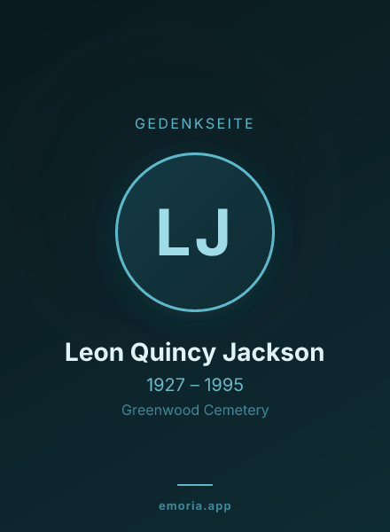 Gedenkportrait von Leon Quincy Jackson