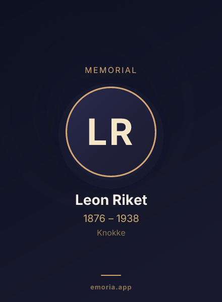 Memorial portrait of Leon Riket
