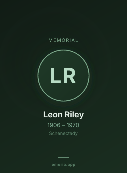 Memorial portrait of Leon Riley