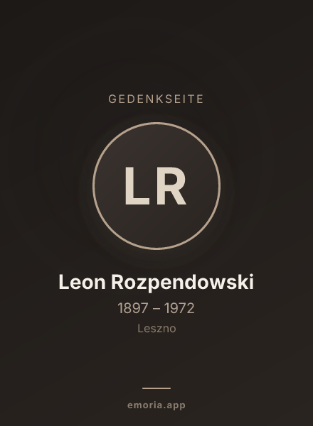 Gedenkportrait von Leon Rozpendowski