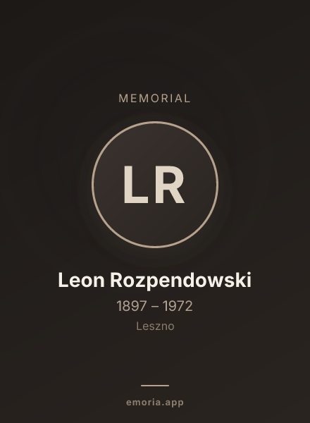 Memorial portrait of Leon Rozpendowski