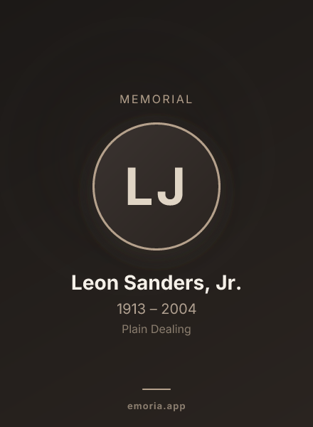 Memorial portrait of Leon Sanders, Jr.
