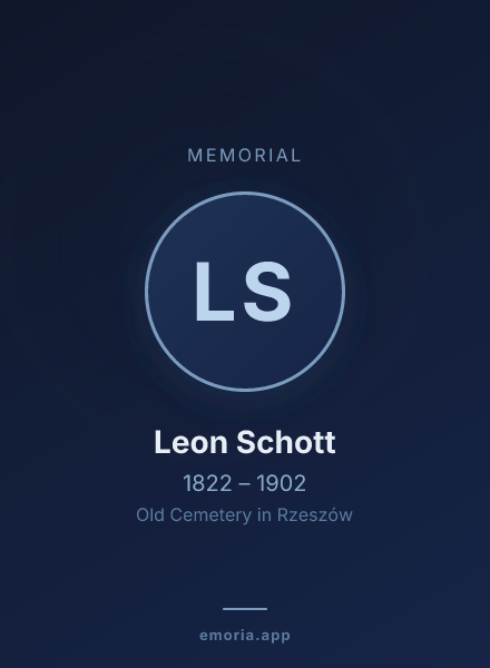 Memorial portrait of Leon Schott