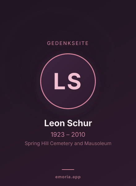 Gedenkportrait von Leon Schur