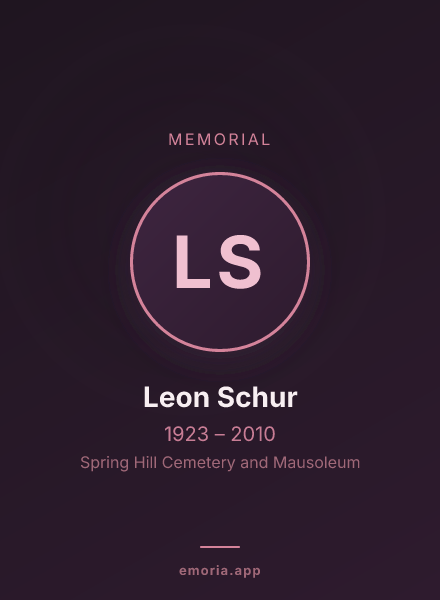 Memorial portrait of Leon Schur