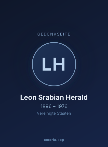 Gedenkportrait von Leon Srabian Herald