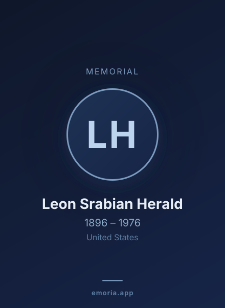 Memorial portrait of Leon Srabian Herald