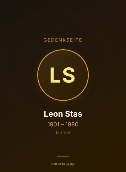 Gedenkportrait von Leon Stas