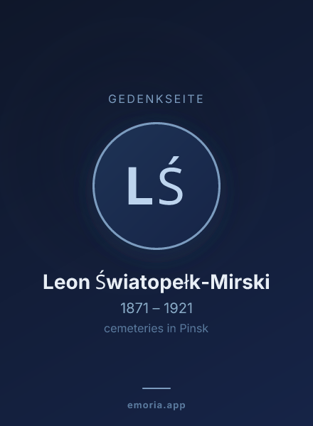 Gedenkportrait von Leon Światopełk-Mirski